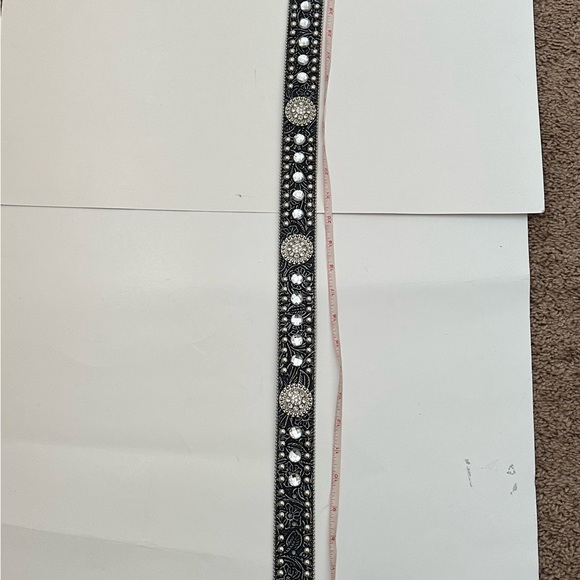 Western Black and Silver Studded Belt, size M - Picture 7 of 7